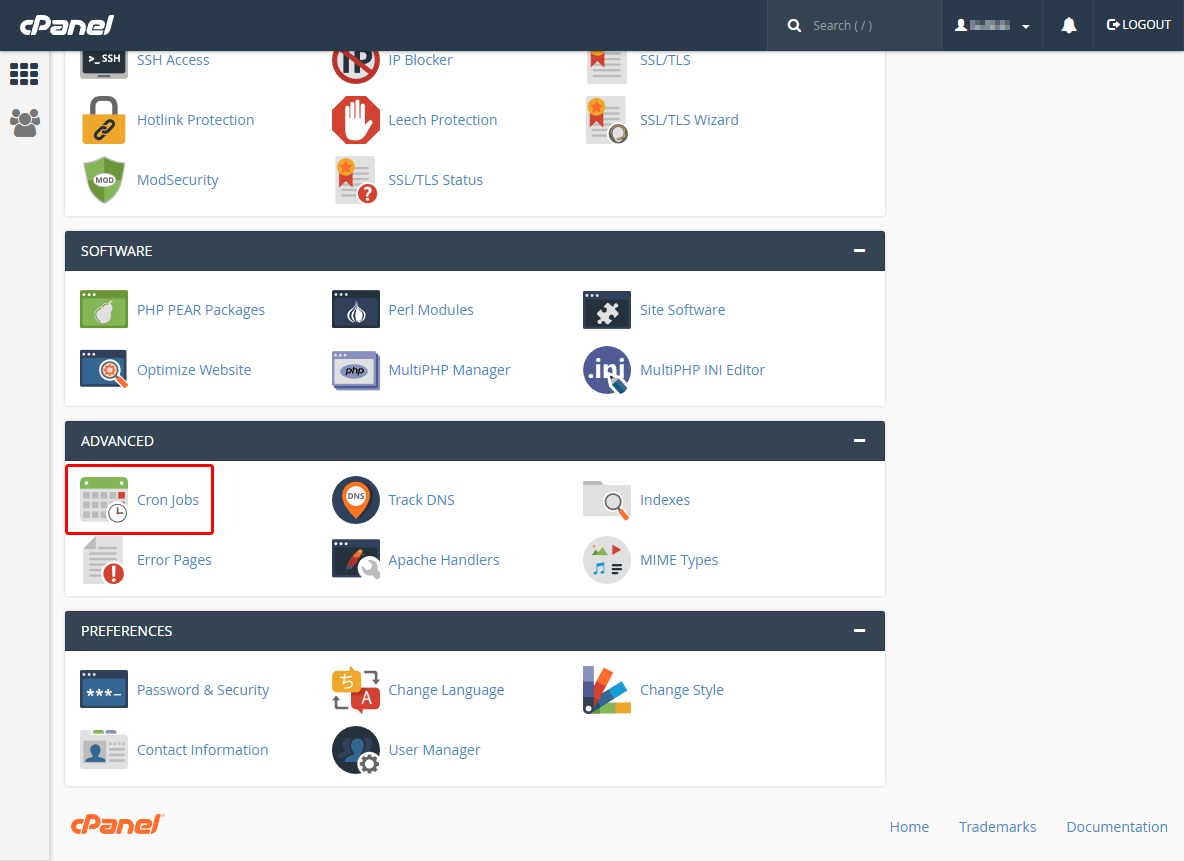 Tareas cron de cPanel